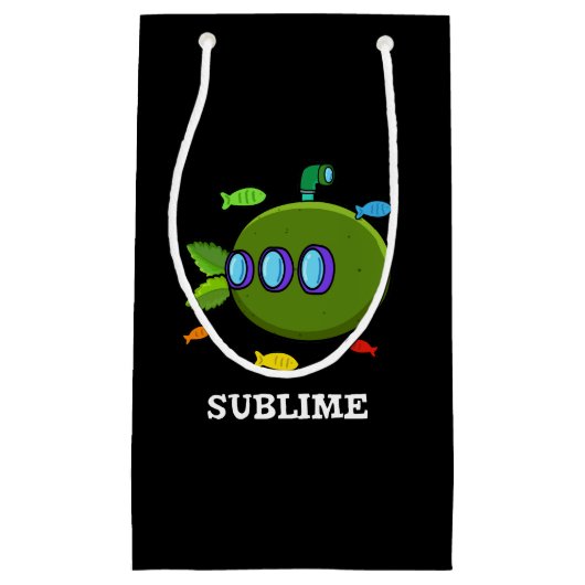 Sublime Funny Submarine Fruit Limoen Pun Dark BG Klein Cadeauzakje (Voorkant)