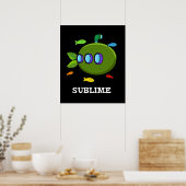 Sublime Funny Submarine Fruit Limoen Pun Dark BG Poster (Keuken)