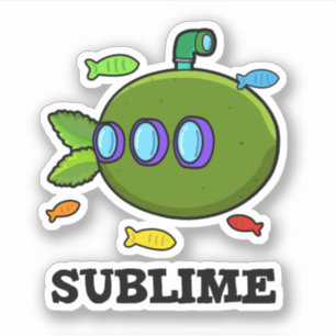 Sublime Funny Submarine Fruit Limoen Pun Sticker