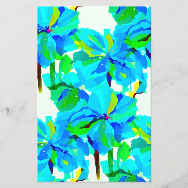Sublime Himalayan Poppy Aqua Green Floral Pattern (Voorkant)