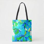 Sublime Himalayan Poppy Aqua Green Floral Pattern Draagtas (Voorkant)