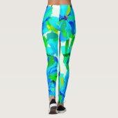 Sublime Himalayan Poppy Aqua Green Floral Pattern Leggings (Achterkant)