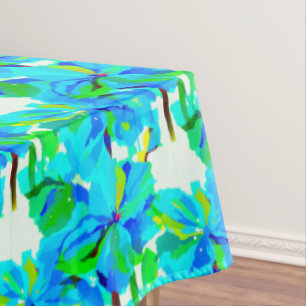 Sublime Himalayan Poppy Aqua Green Floral Pattern Tafelkleed