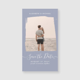 Sublime Minimalist FOTO Save The Date Stof Blauw