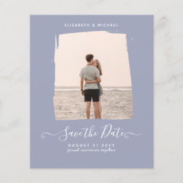 Sublime Minimalist FOTO Save The Date Stof Blauw Flyer