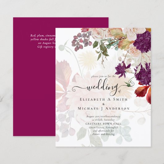Sublime Mulberry oranje Floral Wedding Suite (Voorkant / Achterkant)