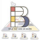 Sublime Neoplasticisme Art Monogram. Brief B Sticker (Voorkant)