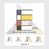 Sublime Neoplasticisme Art Monogram. Brief E Sticker (Vel)