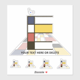 Sublime Neoplasticisme Art Monogram. Brief E Sticker