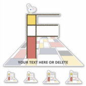 Sublime Neoplasticisme Art Monogram. Brief F Sticker (Voorkant)