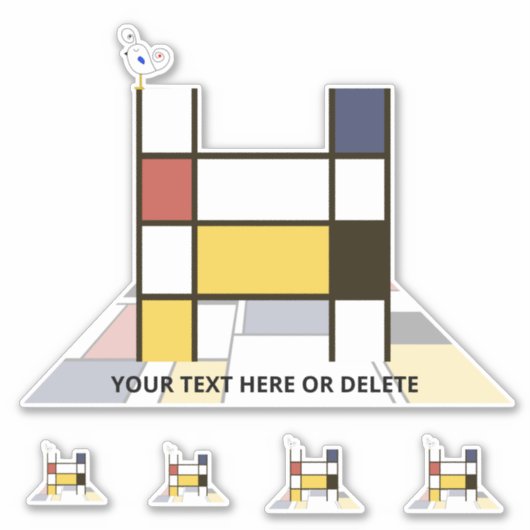 Sublime Neoplasticisme Art Monogram. Brief H Sticker (Voorkant)