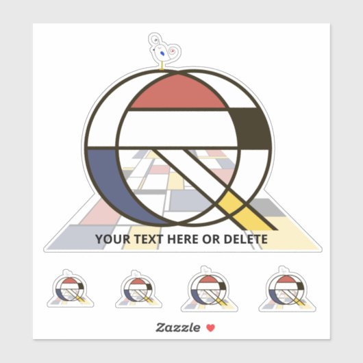 Sublime Neoplasticisme Art Monogram. Brief Q Sticker (Vel)