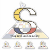 Sublime Neoplasticisme Art Monogram. Brief S Sticker (Voorkant)