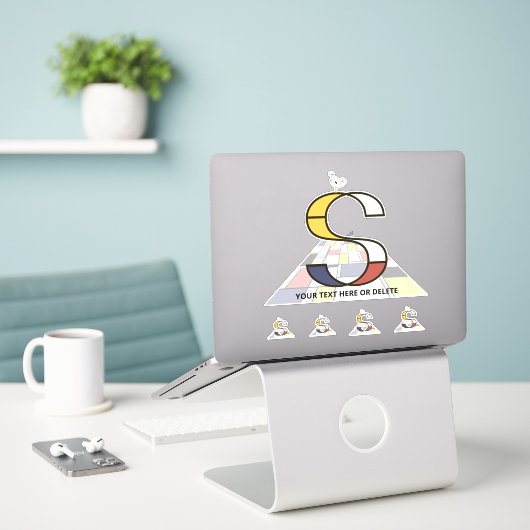Sublime Neoplasticisme Art Monogram. Brief S Sticker (Laptop op bureau)