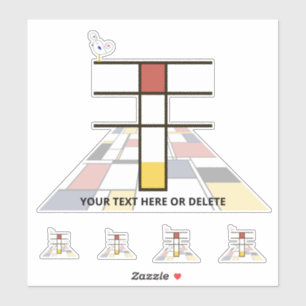 Sublime Neoplasticisme Art Monogram. Brief T Sticker