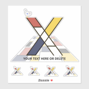 Sublime Neoplasticisme Art Monogram. Brief X Sticker