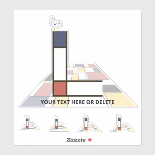 Sublime Neoplasticisme Art Monogram. Letter L Sticker (Vel)