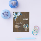 Sublime Stofblauw Bloemig Huwen in een Metselaars Flyer (Enkel)