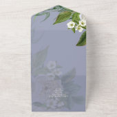 Sublime Stofblauwe en Witte Rozen Trouw Suite All In One Uitnodiging (Buitenkant)