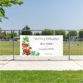 Sublime Watercolor Rode Klaprozen in Vintage Stijl Spandoek (Insitu)