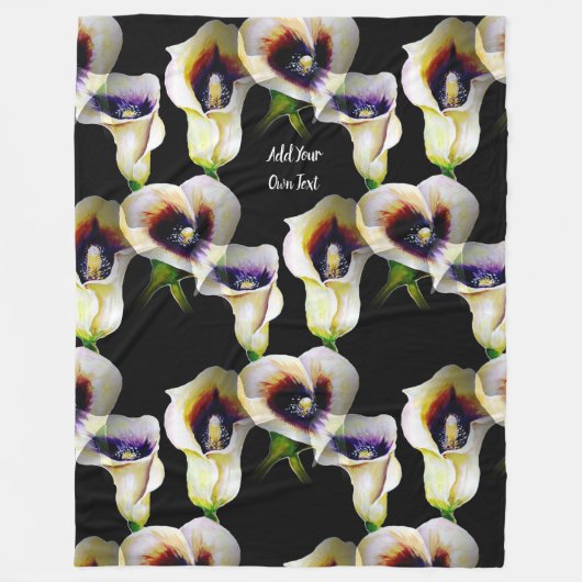 Sublime Waterverf Arum Calla Lilies Fleece Deken (Voorkant)