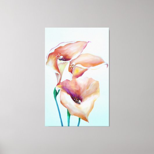 Sublime Waterverf Calla Lilies Canvas Afdruk (Voorkant)