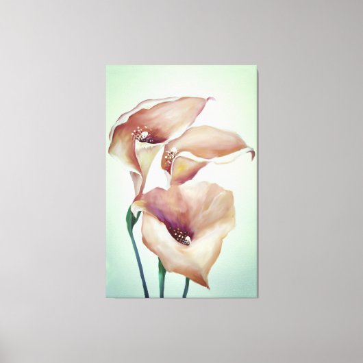Sublime Waterverf Calla Lilies Canvas Afdruk (Voorkant)