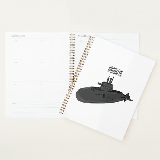 Submarine cartoon illustration (Devant avec enveloppe)