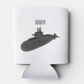 Submarine cartoon illustration blikjeskoeler (Achterkant)