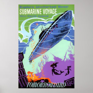 Submarine Voyage 1959 Oude Disney Attractie Poster