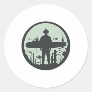 Submariner Veteran Submersible Nuclear-powered Sub Ronde Sticker