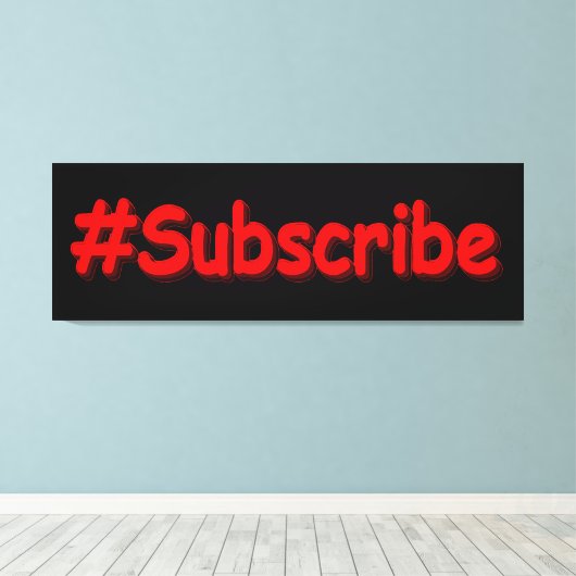 "#Subscribe" Cute Design. Bestel nu Canvas Afdruk (Insitu (Houten vloer))