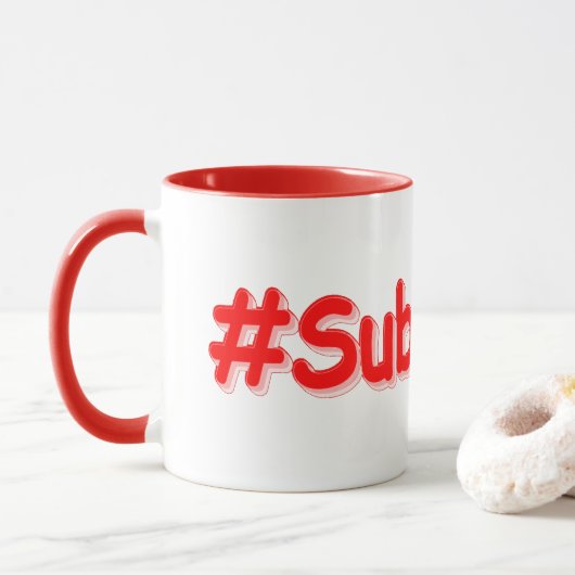 "#Subscribe" Cute Design. Bestel nu Mok (Met donut)
