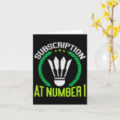 Subscription At Number 1 Funny Badminton  Kaart (Gele Bloem)