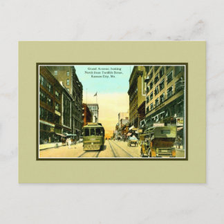 subsidie avenue, streetcar, Kansas City MO Briefkaart
