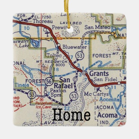Subsidies New Mexico Home Map Keramisch Ornament (Voorkant)