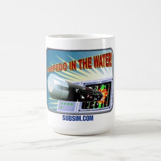 SUBSIM Torpedo dans l'eau 15. oz mug (Centre)