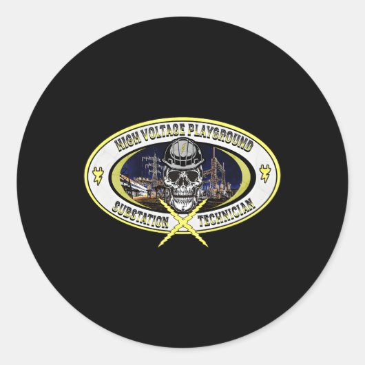 Substation technicus ronde sticker (Voorkant)