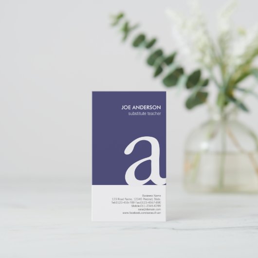 Substituer enseignant Bold Monogram Carte de visit (Debout devant)