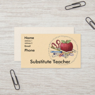 Substituer Enseignant cartes de visite personnalis