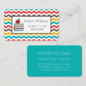 Substitute leraar Chevron Stripes Visitekaartje (Voorkant / Achterkant)