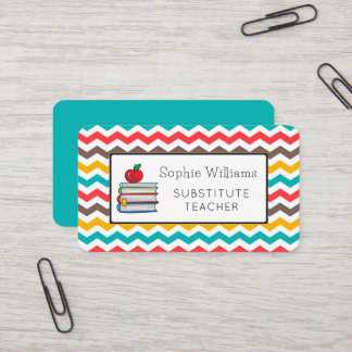 Substitute leraar Chevron Stripes Visitekaartje
