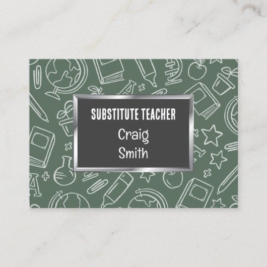 Substitute Teacher Visitekaartje (Voorkant)
