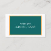 Substitute Teacher Visitekaartje (Voorkant)