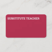 Substituut leraar Tutor Magenta Visitekaartje (Voorkant)