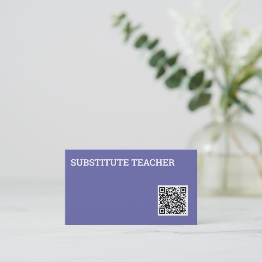 Substituut leraar Tutor QR-code Visitekaartje (Staand voorkant)