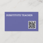 Substituut leraar Tutor QR-code Visitekaartje (Voorkant)