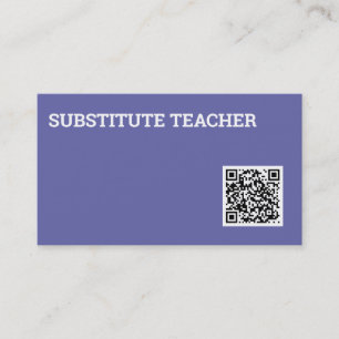 Substituut leraar Tutor QR-code Visitekaartje