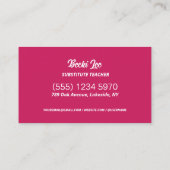 Substituut Teacher Custom QR Visitekaartje (Achterkant)