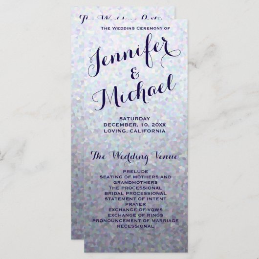 Subtiel Glitter Wedding Programma (Voorkant / Achterkant)